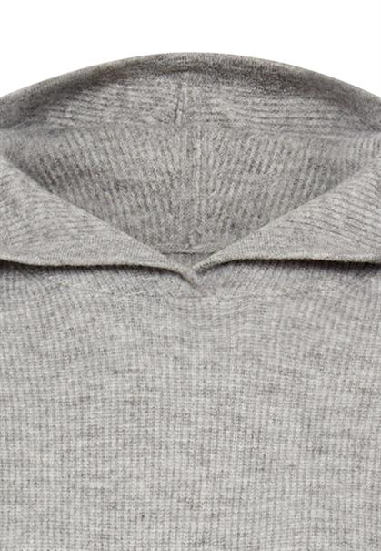 Strickpullover mit Kapuze grey melange