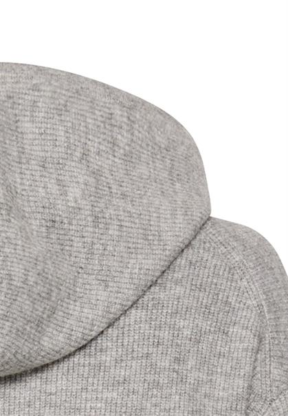Strickpullover mit Kapuze grey melange