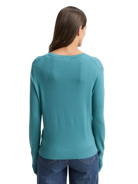 Strickpullover mit Knopf-Details tropical teal