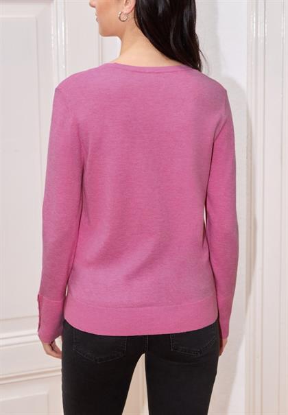 Strickpullover mit Knöpfen blazing berry mel.