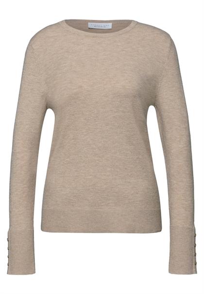 Strickpullover mit Knöpfen buffed beige mel.