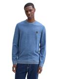 Strickpullover mit Logo-Badge midsummer blue multicolor
