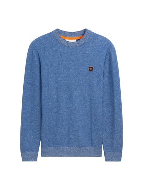 Strickpullover mit Logo-Badge midsummer blue multicolor
