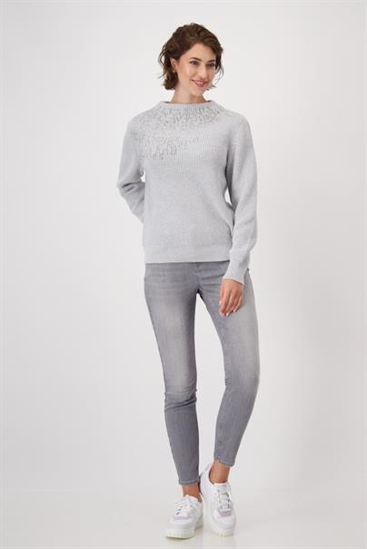 Strickpullover mit Lurex chrome melange