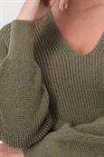Strickpullover mit Lurex green tea