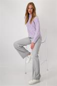 Strickpullover mit Mix-Zopfmuster soft lilac
