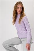 Strickpullover mit Mix-Zopfmuster soft lilac