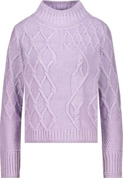Strickpullover mit Mix-Zopfmuster soft lilac