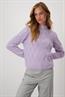 Strickpullover mit Mix-Zopfmuster soft lilac