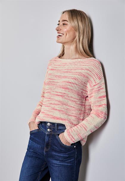 Strickpullover mit Muster soft beige