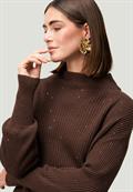 Strickpullover mit Pailletten brownbrown