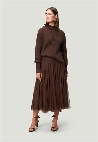 Strickpullover mit Pailletten brownbrown