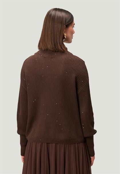 Strickpullover mit Pailletten brownbrown