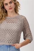 Strickpullover mit Pailletten dark linen