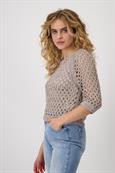 Strickpullover mit Pailletten dark linen