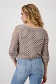 Strickpullover mit Pailletten dark linen
