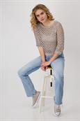 Strickpullover mit Pailletten dark linen