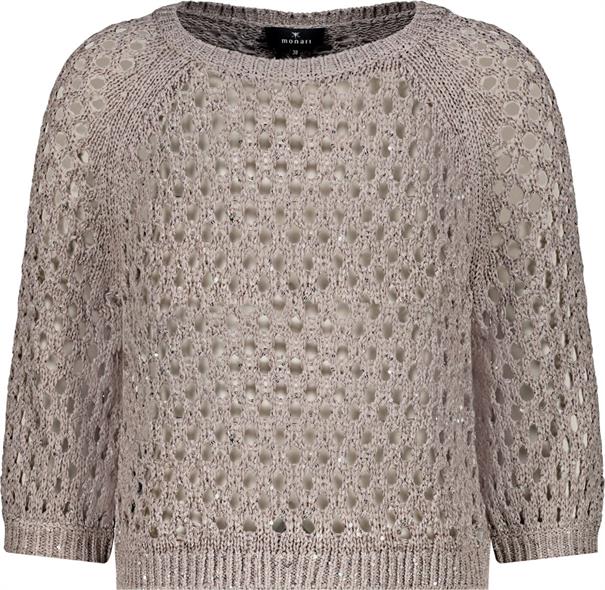 Strickpullover mit Pailletten dark linen