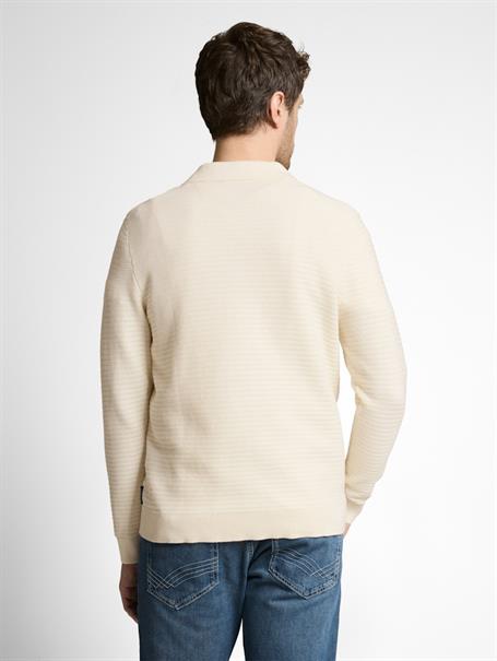 Strickpullover mit Polokragen gardenia white