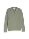 Strickpullover mit Polokragen greyish shadow olive