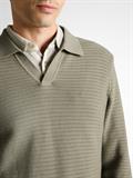 Strickpullover mit Polokragen greyish shadow olive