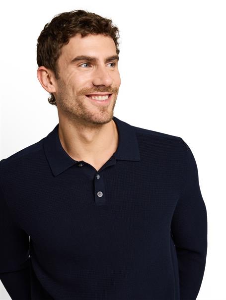 Strickpullover mit Polokragen sky captain blue