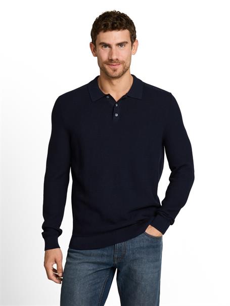 Strickpullover mit Polokragen sky captain blue