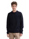 Strickpullover mit Ripp-Details knitted navy melange