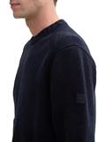 Strickpullover mit Ripp-Details knitted navy melange