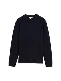 Strickpullover mit Ripp-Details knitted navy melange
