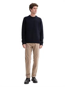 Strickpullover mit Ripp-Details knitted navy melange