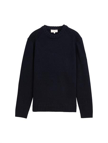 Strickpullover mit Ripp-Details knitted navy melange