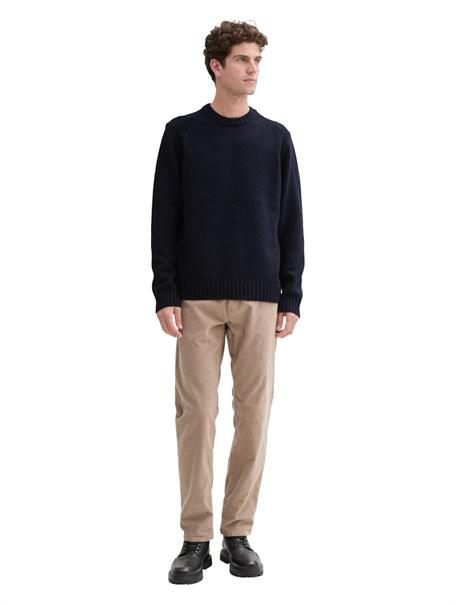 Strickpullover mit Ripp-Details knitted navy melange