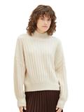 Strickpullover mit Rippstruktur soft beige melange
