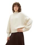 Strickpullover mit Rippstruktur soft beige melange