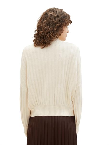 Strickpullover mit Rippstruktur soft beige melange