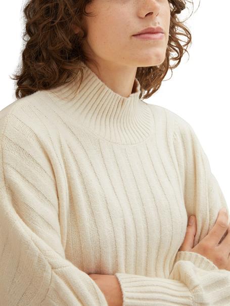Strickpullover mit Rippstruktur soft beige melange