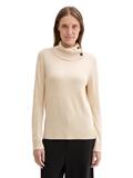Strickpullover mit Rollkragen cargo beige melange