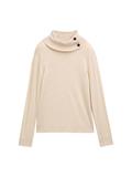 Strickpullover mit Rollkragen cargo beige melange