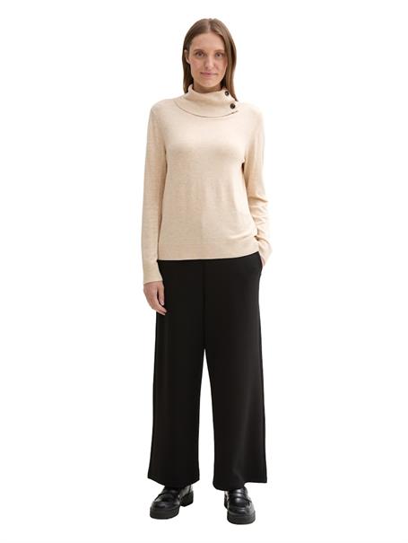 Strickpullover mit Rollkragen cargo beige melange