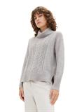 Strickpullover mit Rollkragen medium silver grey melange