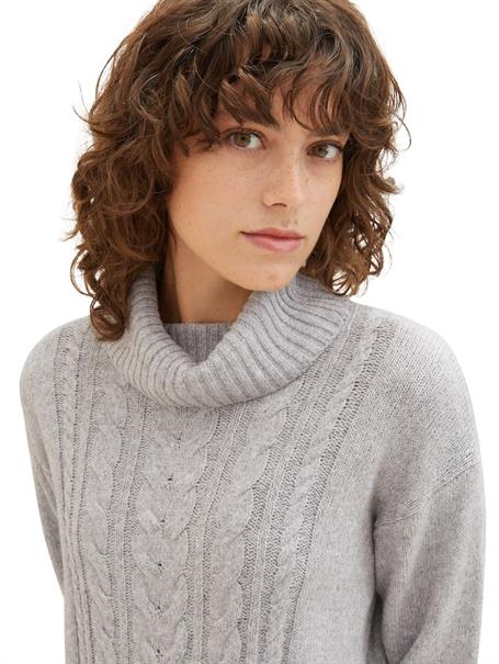 Strickpullover mit Rollkragen medium silver grey melange