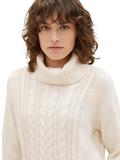 Strickpullover mit Rollkragen soft beige melange