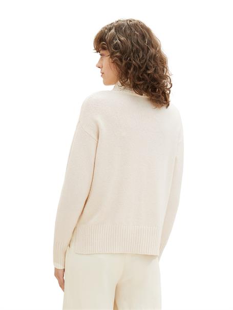 Strickpullover mit Rollkragen soft beige melange