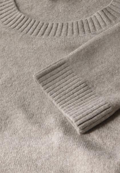 Strickpullover mit Rundhals breezy beige mel.