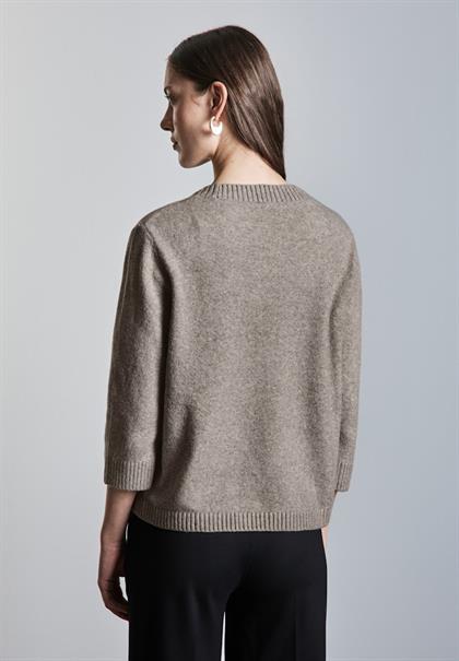 Strickpullover mit Rundhals breezy beige mel.
