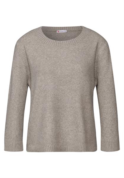 Strickpullover mit Rundhals breezy beige mel.