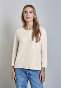 Strickpullover mit Rundhals cream white melange