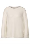 Strickpullover mit Rundhals cream white melange