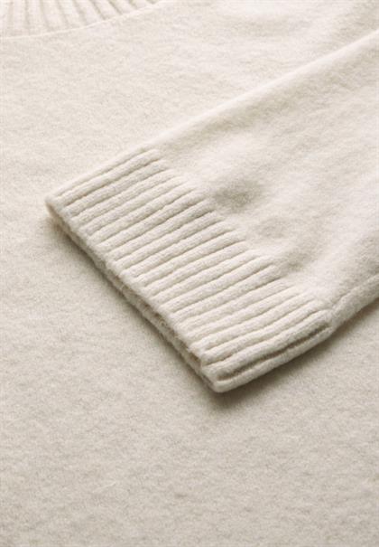 Strickpullover mit Rundhals cream white melange